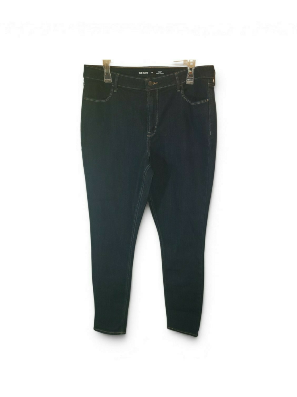 Old Navy size 14 women's black skinny jeans - dark Indigo stitch